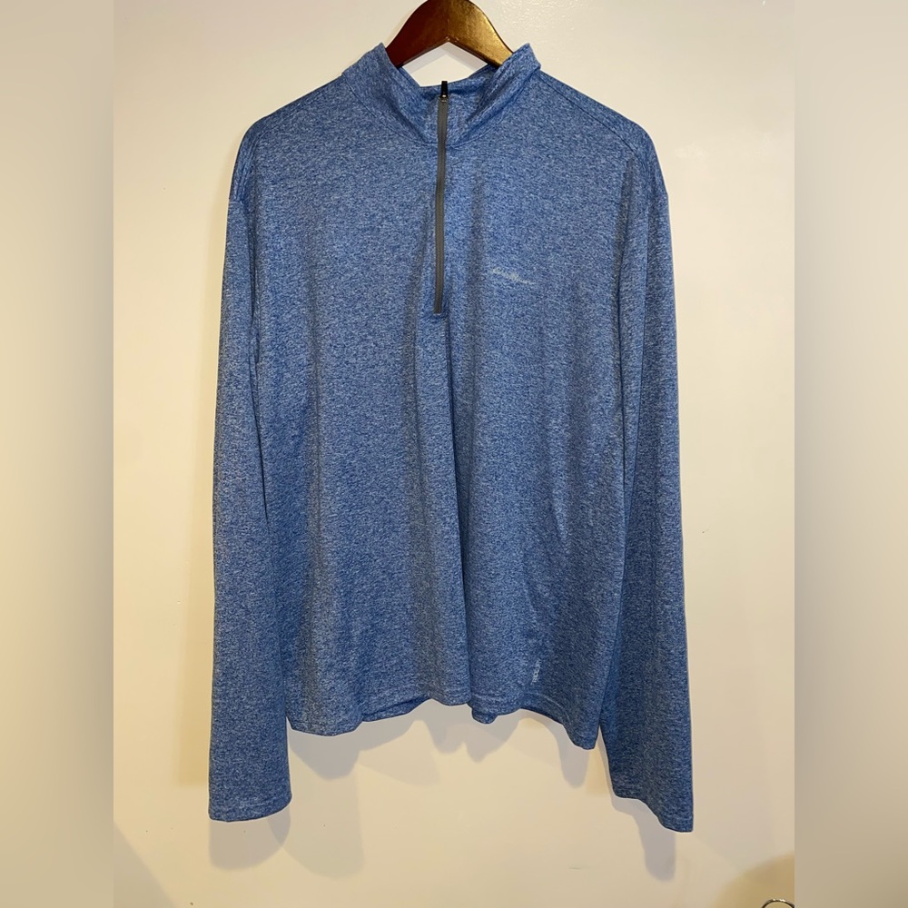 Eddie Bauer XLT blue quarter zip freedry pullover